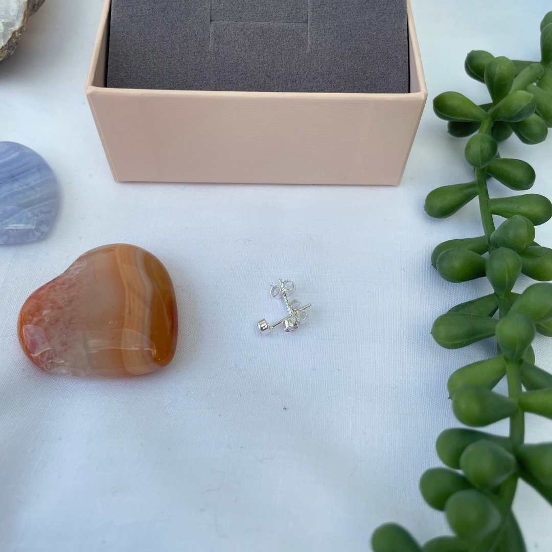 Alexandrite | June Birthstone | 3mm Sterling Silver Faceted Studs