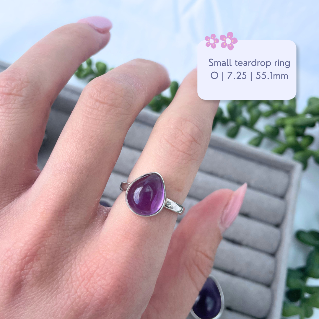 Amethyst Sterling Silver Rings | N1/2, O1/2, R1/2, O | 7, 7.5, 9, 7.25