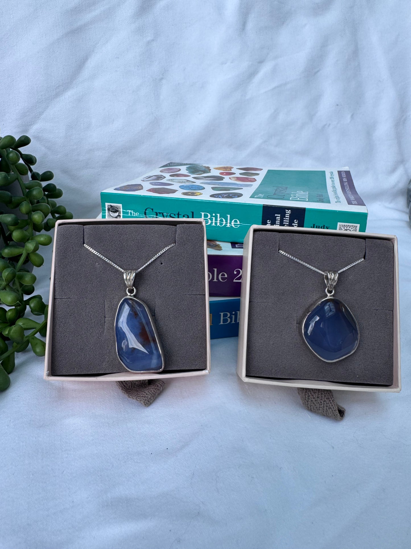Blue Chalcedony Sterling Silver Necklaces