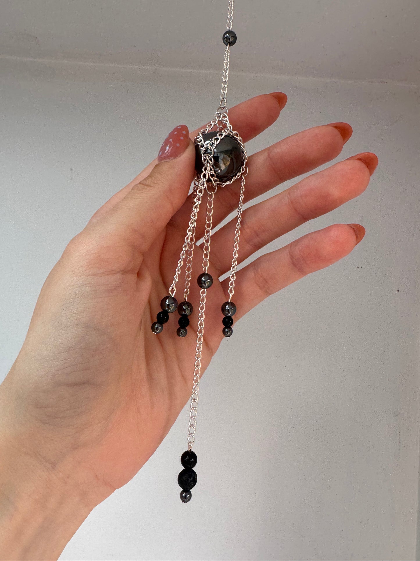 Hematite Mini Suncatcher | Handmade Crystal Wall Hanging