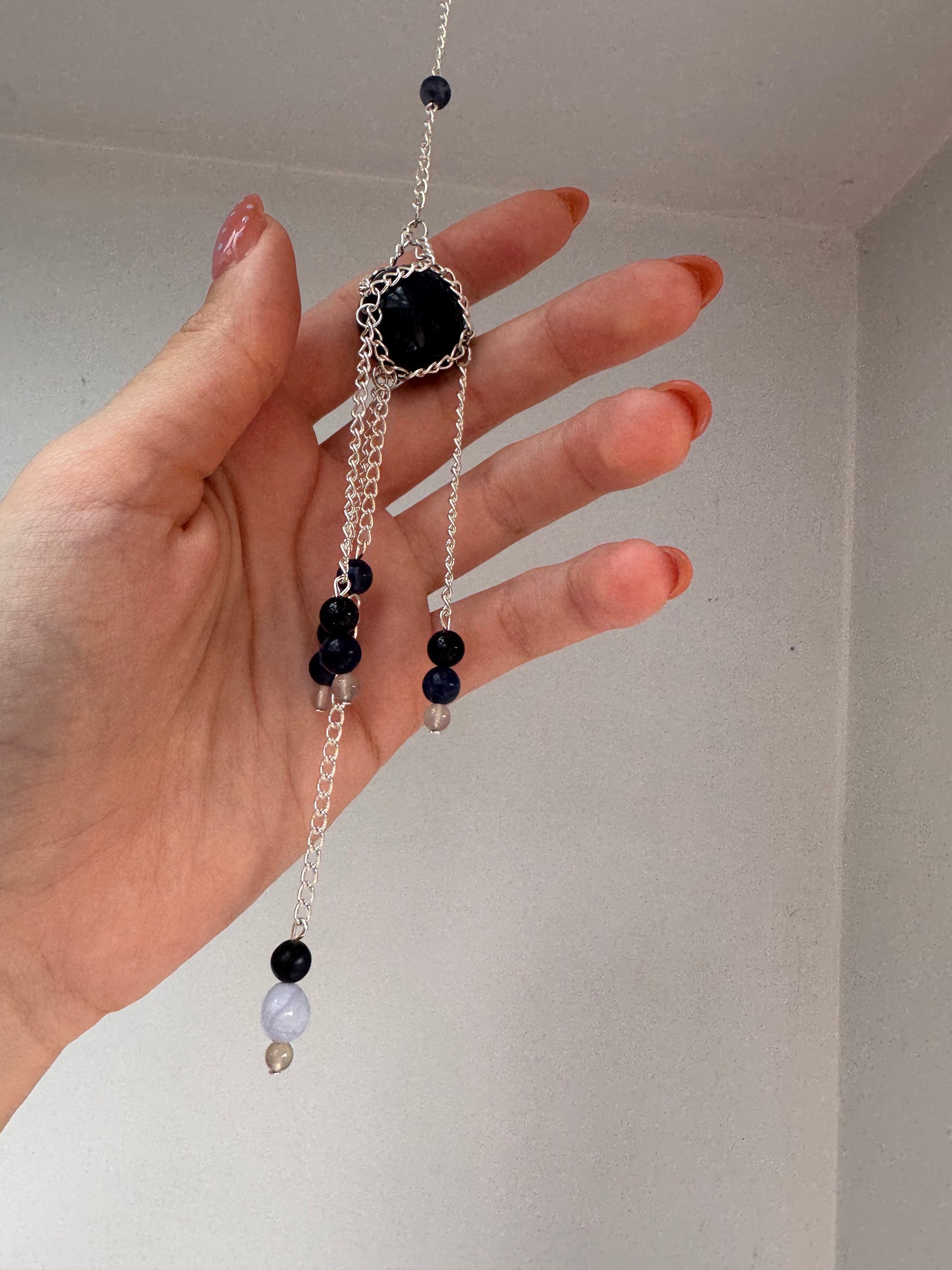Sodalite Mini Suncatcher | Handmade Crystal Wall Hanging