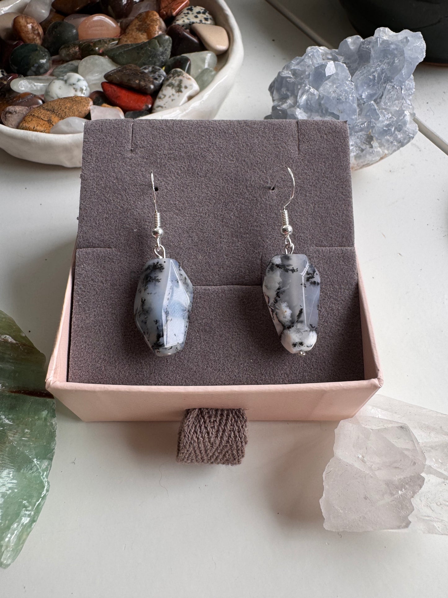 Merlinite Drop Earrings | Sterling Silver