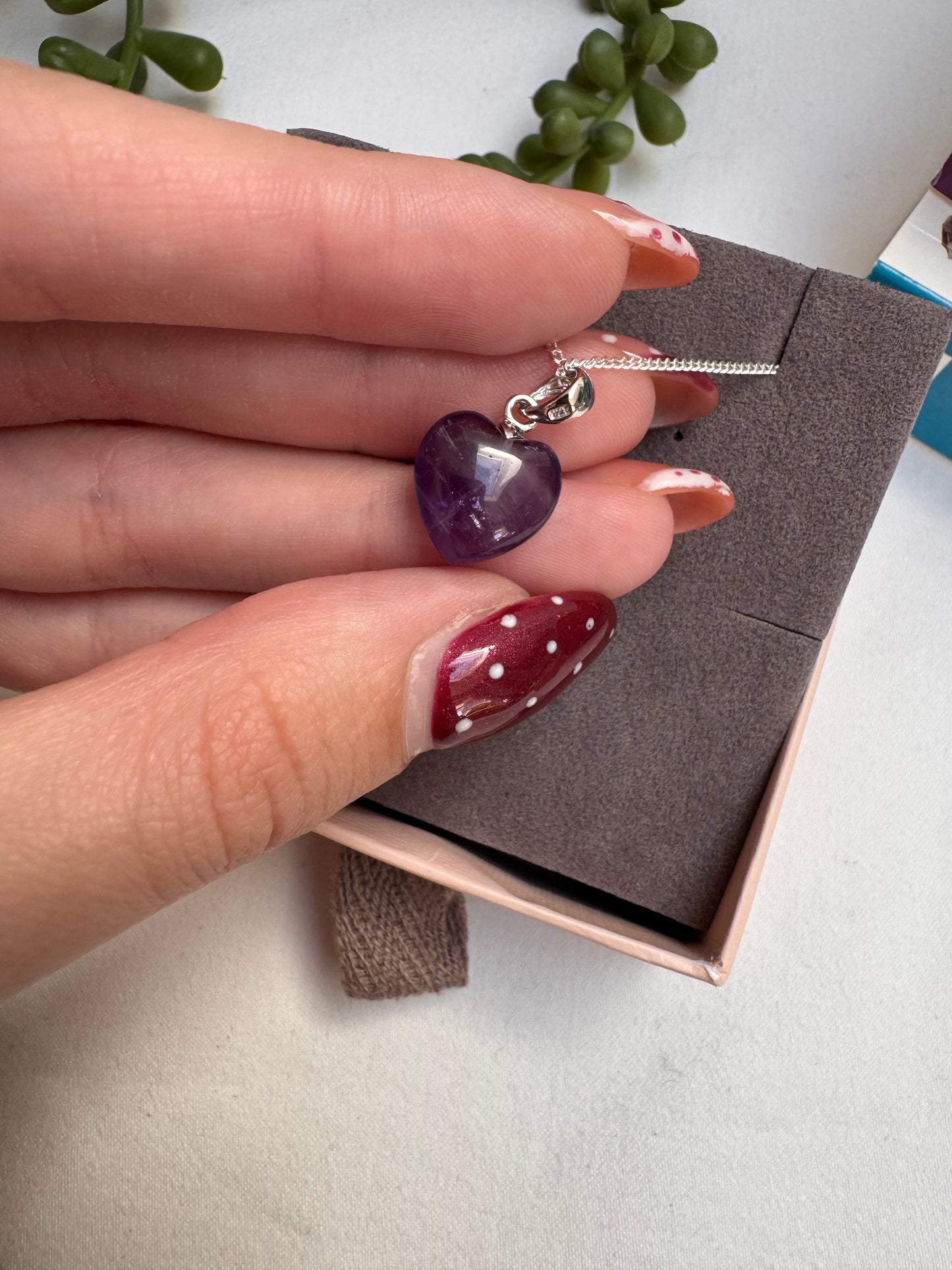 Amethyst Heart Necklace | A Grade