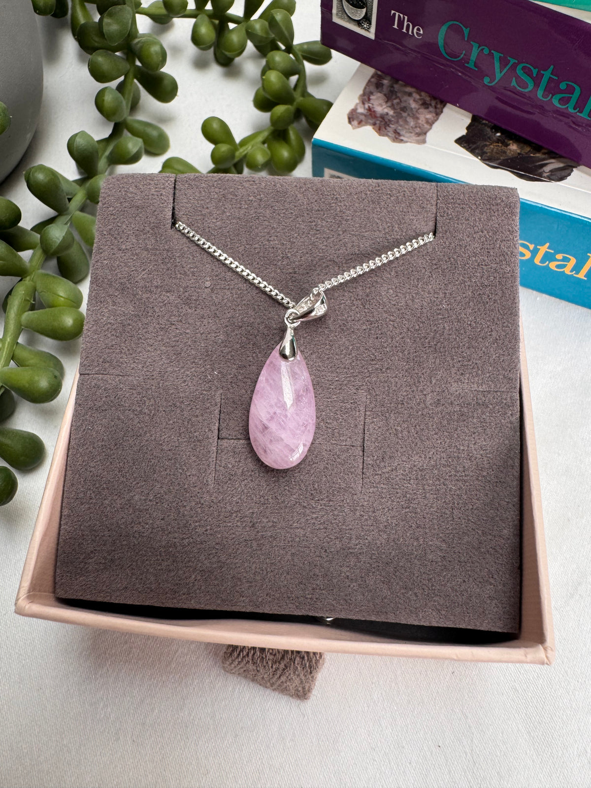 Kunzite Drop Sterling Silver Necklace | A+ Grade