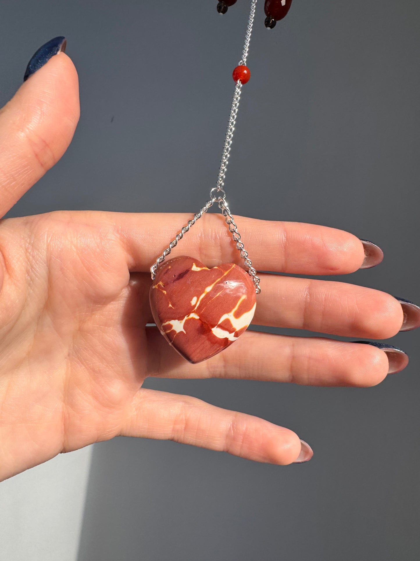 Red Jasper + Mookaite Suncatcher | Handmade Crystal Wall Hanging