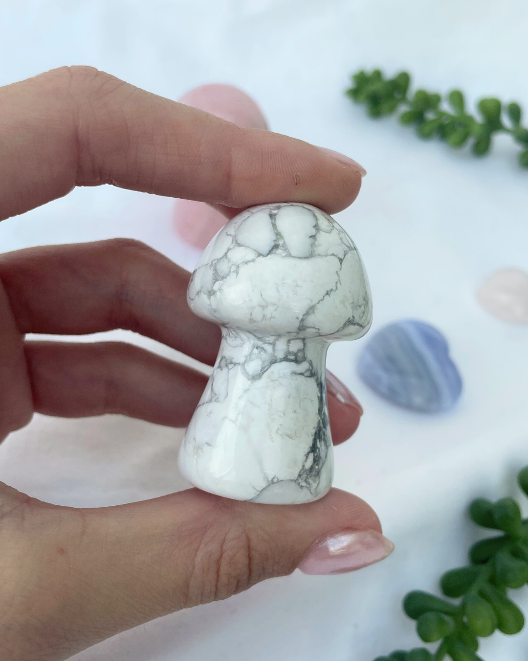 Large Mushrooms | Rose Quartz + Howlite