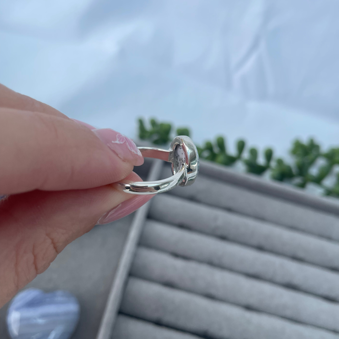 Merlinite Oval Sterling Silver Ring | O | 7.25 | 55.1mm