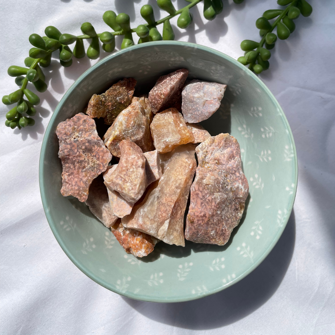 Pink Moss Agate Raw Chunks