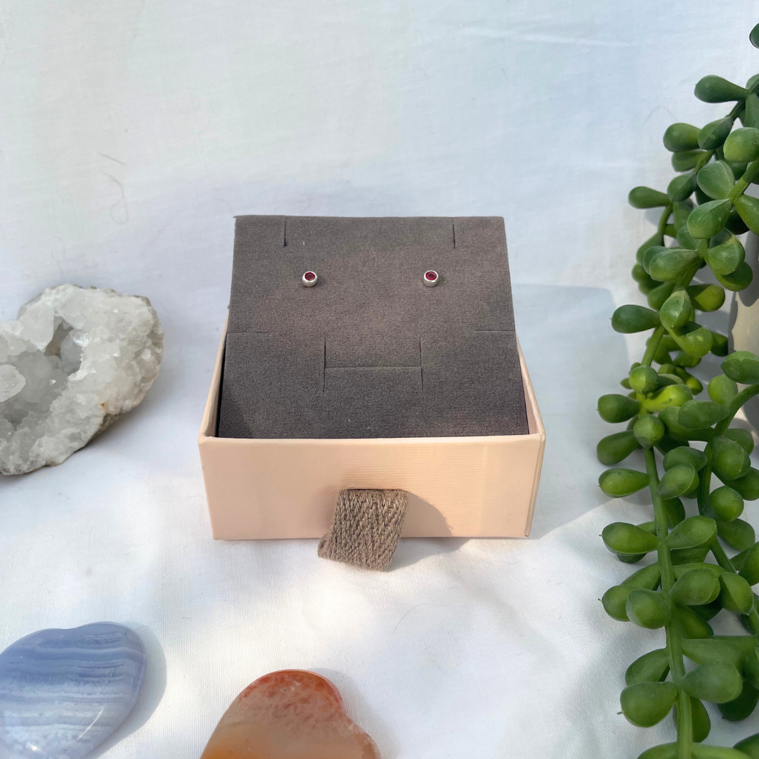 Pink Tourmaline | October Birthstone | 3mm Sterling Silver Faceted Studs