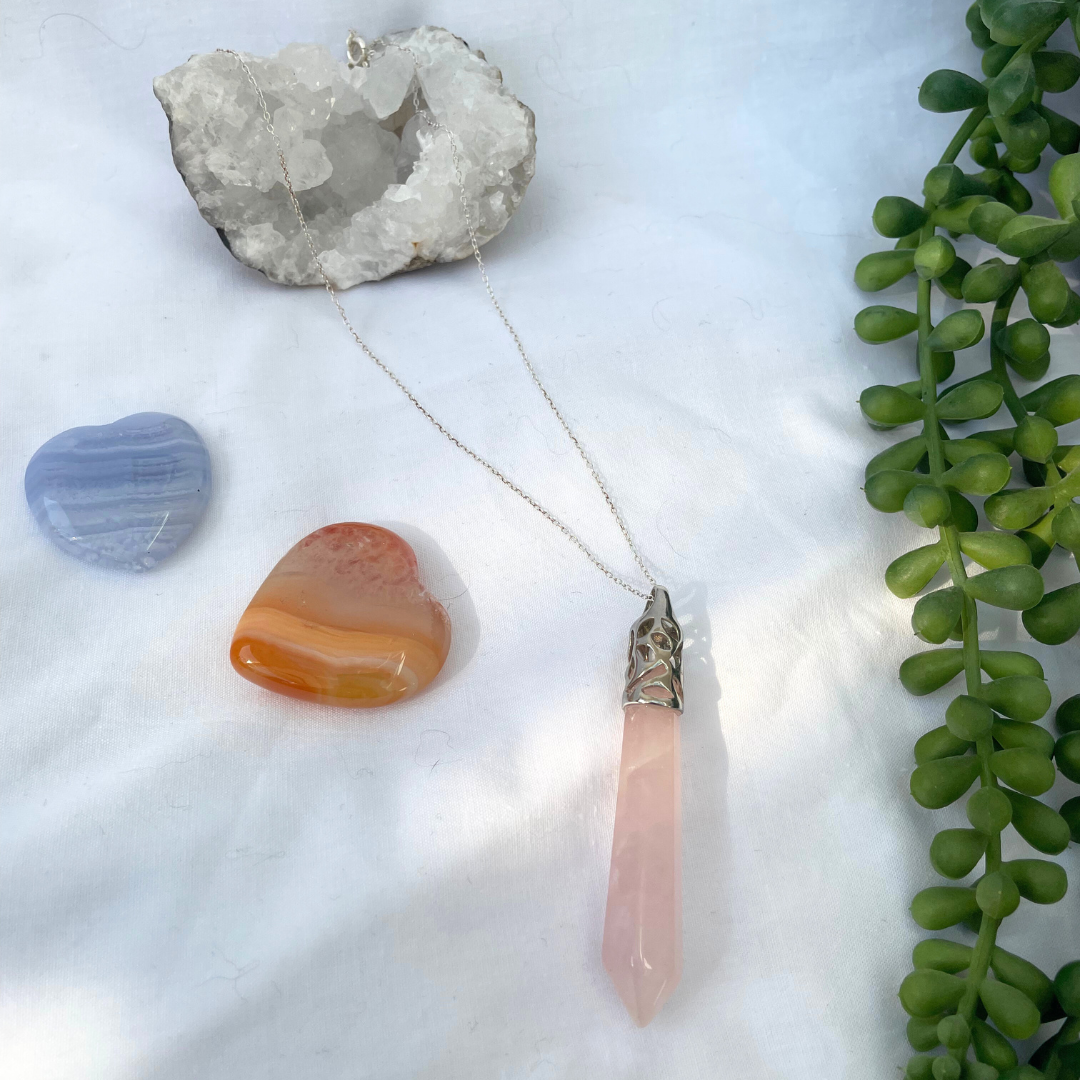 Rose Quartz Necklace | 18 Inches | 925 Sterling Silver
