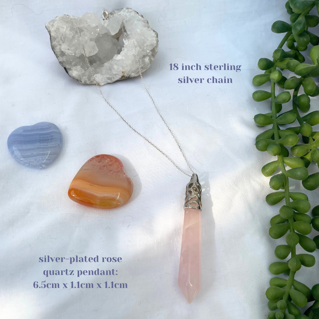 Rose Quartz Necklace | 18 Inches | 925 Sterling Silver