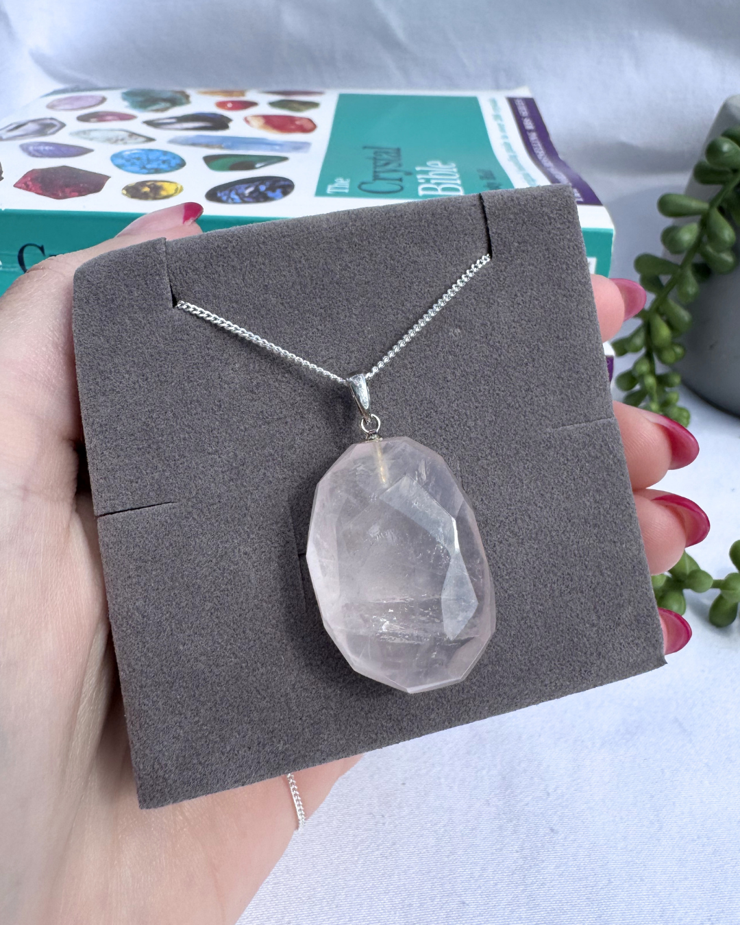 Rose Quartz Faceted Sterling Silver Necklace