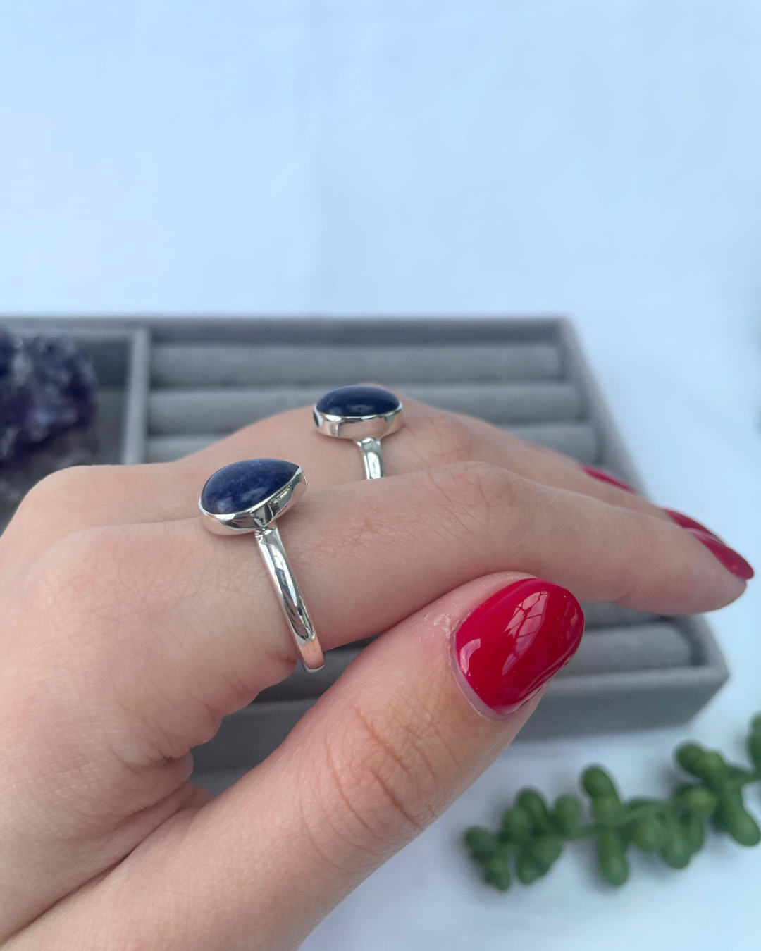 Sodalite Sterling Silver Rings | O + S | 7.25 + 9