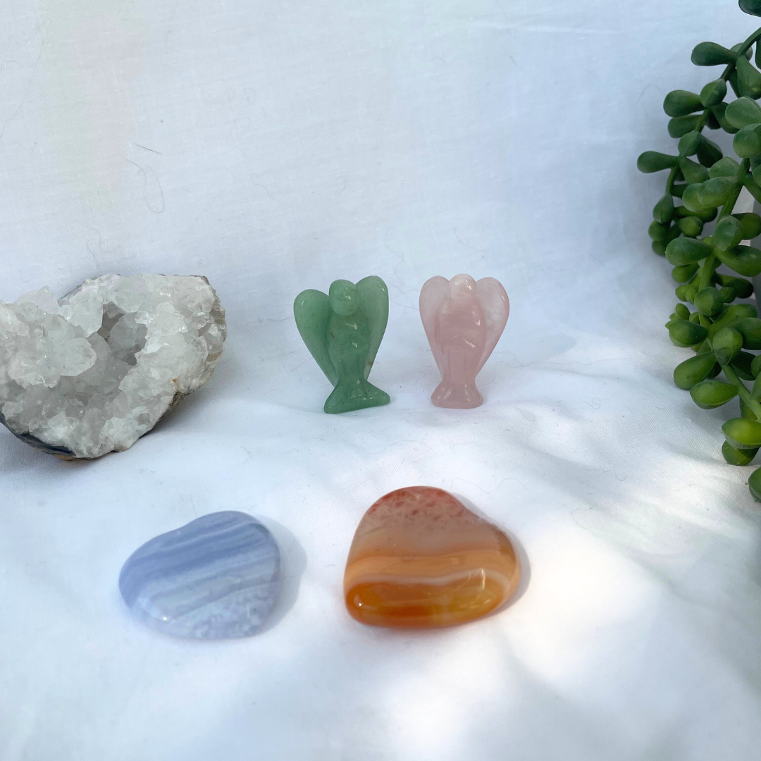 Rose Quartz + Aventurine Pocket Angels