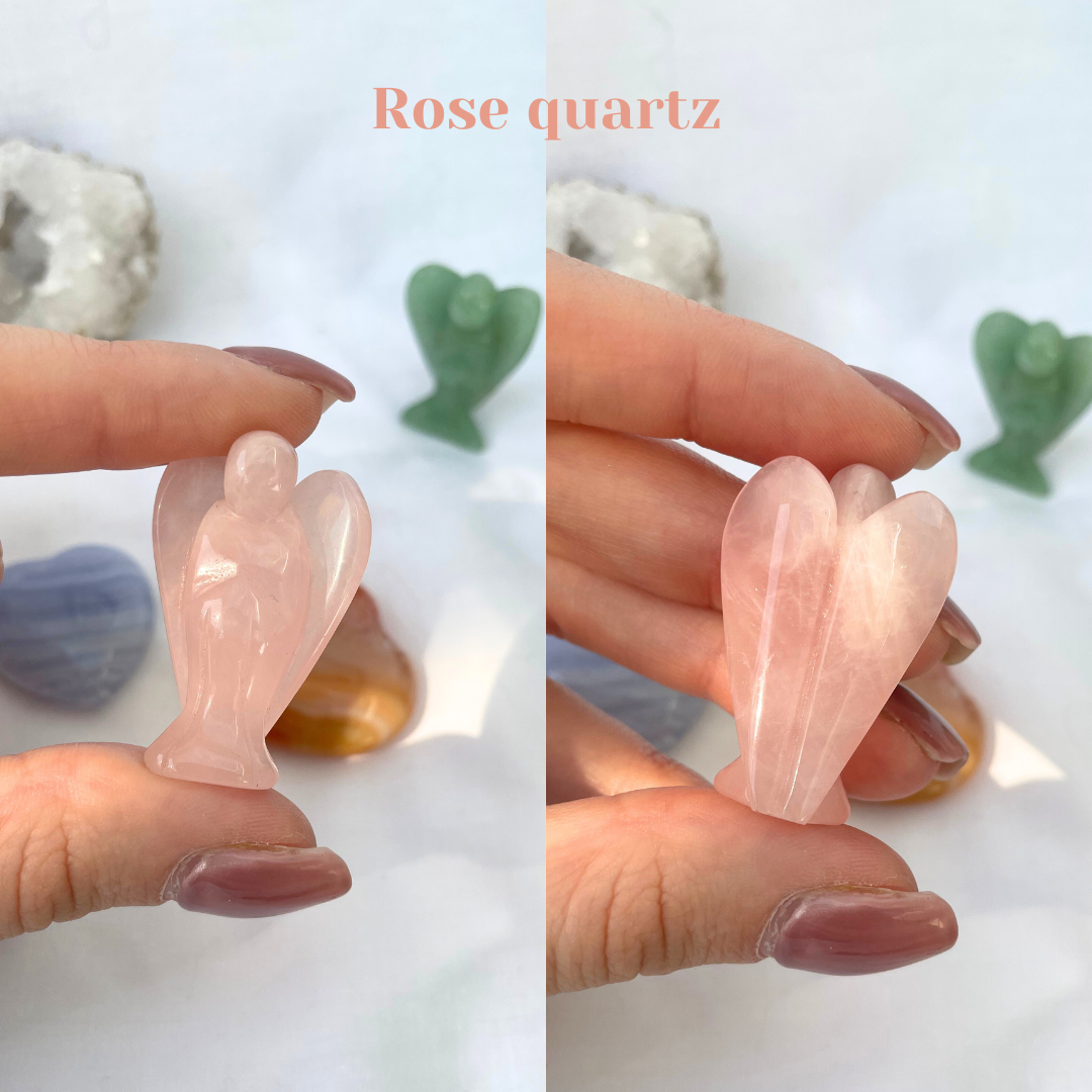 Rose Quartz + Aventurine Pocket Angels