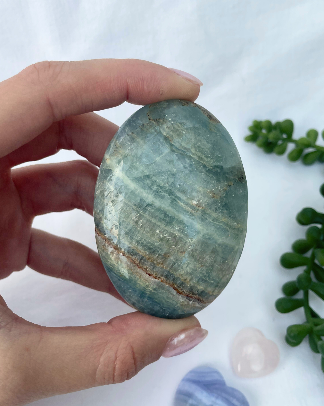 Aquatine Calcite Palmstone