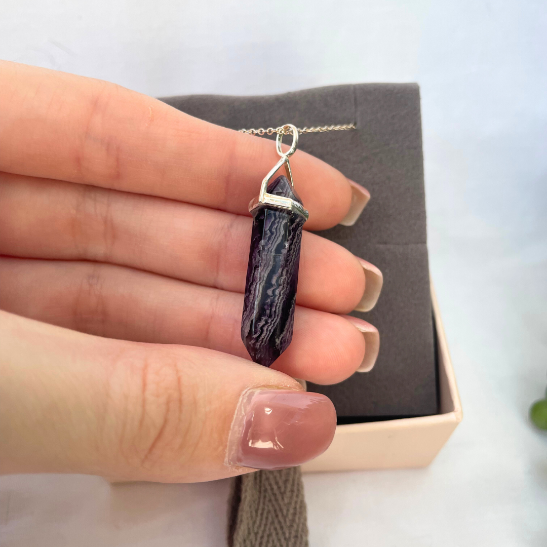 Fluorite Necklace | 18 Inches | 925 Sterling Silver