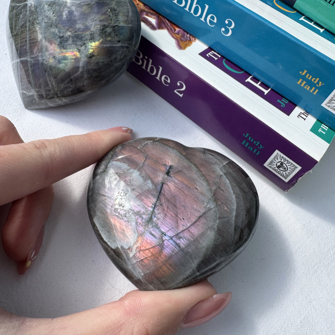 Sunset Labradorite Hearts