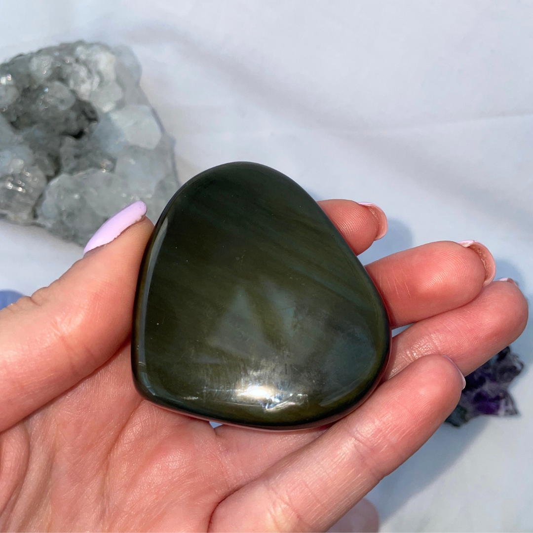Rainbow Obsidian Heart