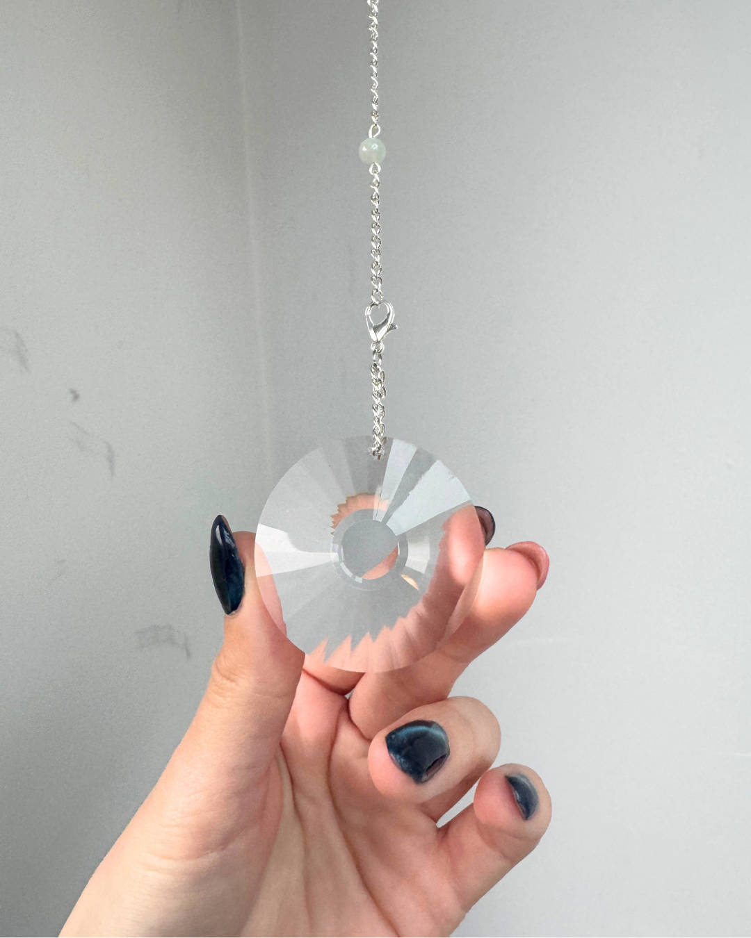Selenite Sphere Suncatcher + Chinese Amazonite | Handmade Crystal Wall Hanging | Alternate Ending