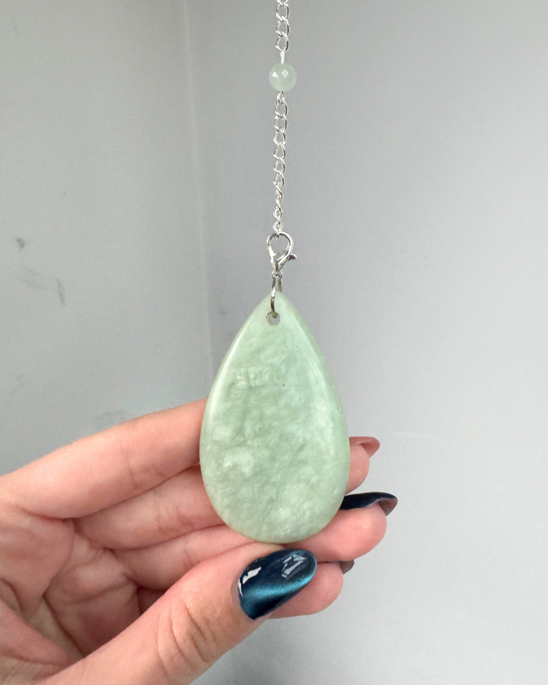 Selenite Sphere Suncatcher + Chinese Amazonite | Handmade Crystal Wall Hanging | Alternate Ending