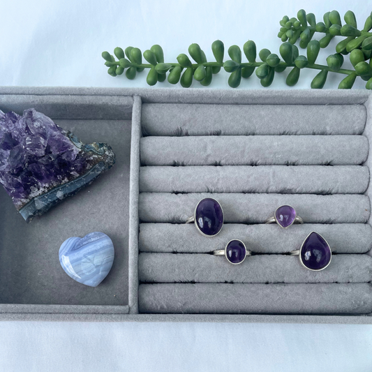 Amethyst Sterling Silver Rings | N1/2, O1/2, R1/2, O | 7, 7.5, 9, 7.25