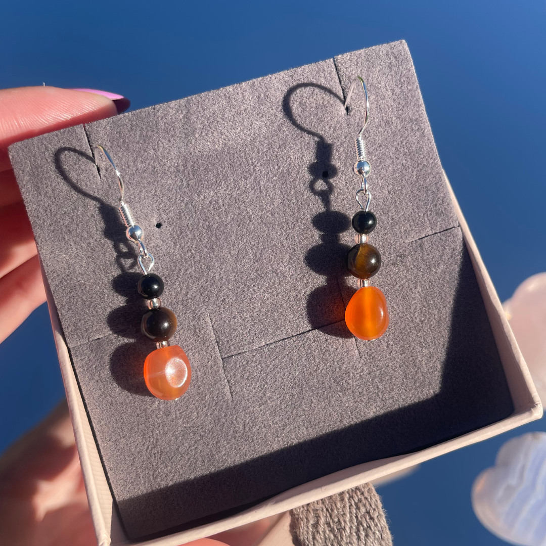 Autumn Pumpkin Crystal Earrings | Handmade Crystal Earrings