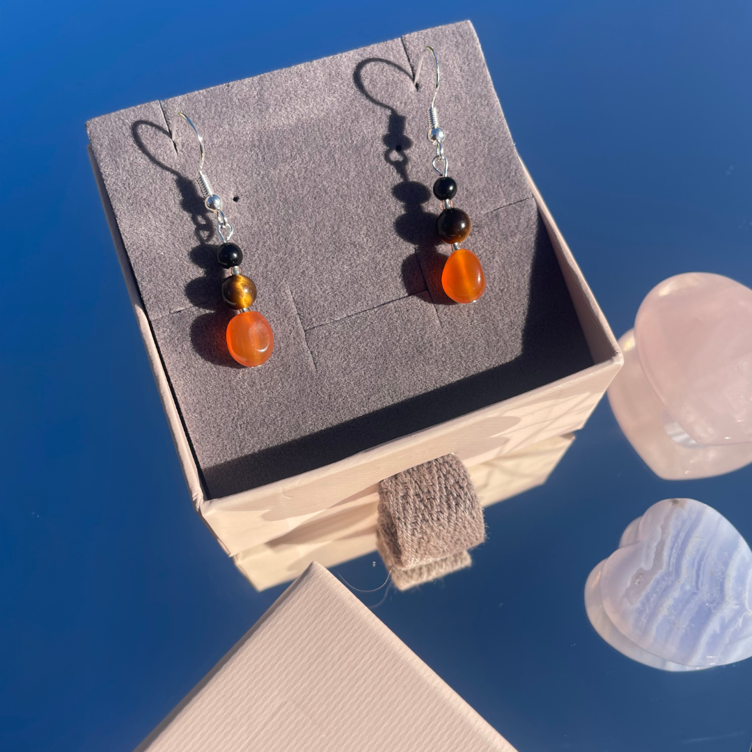 Autumn Pumpkin Crystal Earrings | Handmade Crystal Earrings