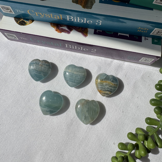 Blue Aragonite Hearts