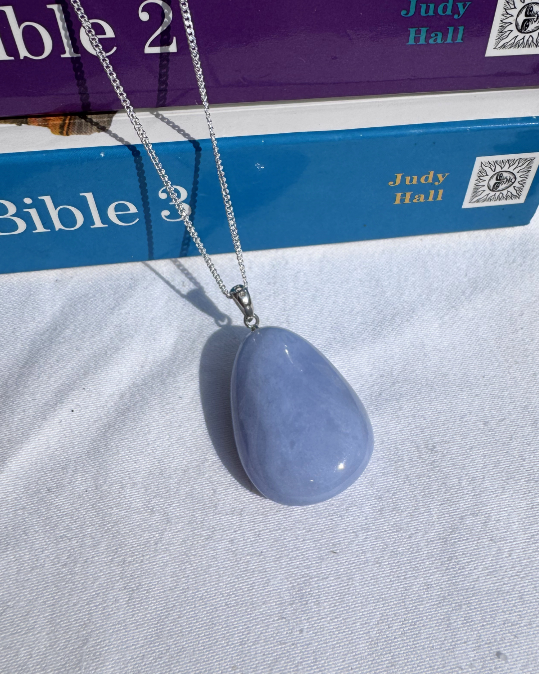 Blue Chalcedony A+ Grade Sterling Silver Necklace