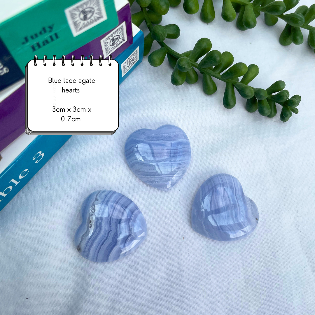 Blue Lace Agate Hearts