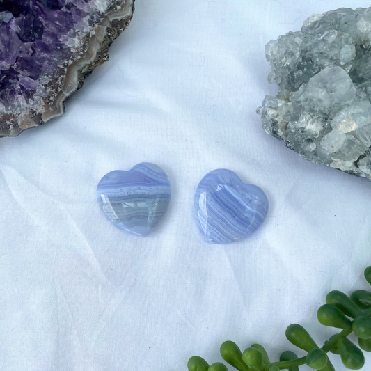 Blue Lace Agate Hearts