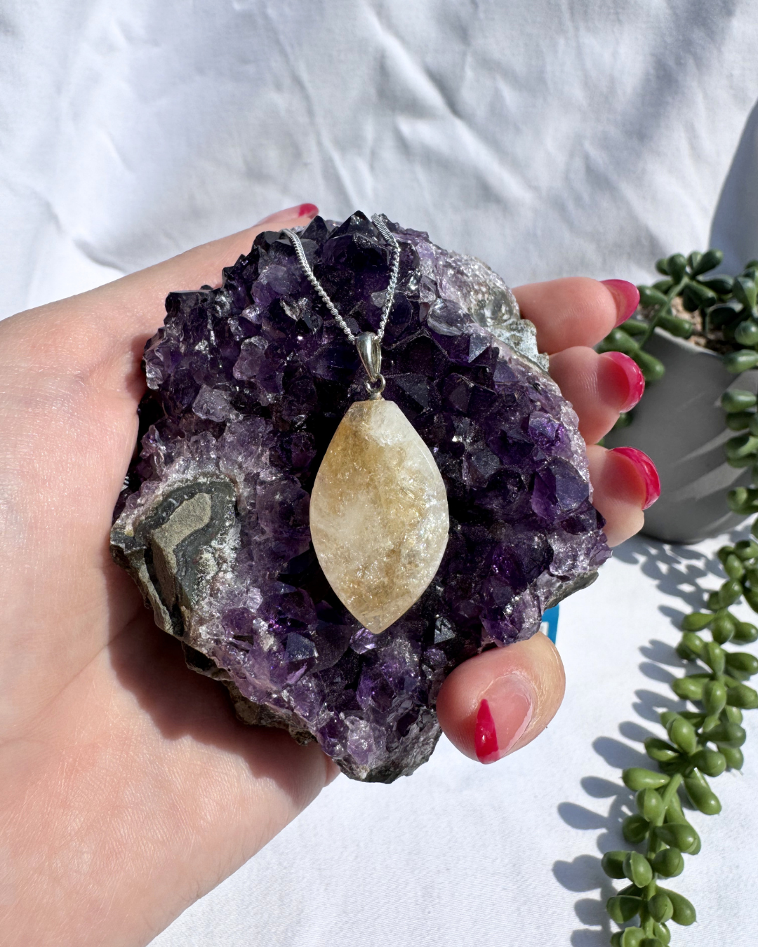 Citrine Sterling Silver Necklace