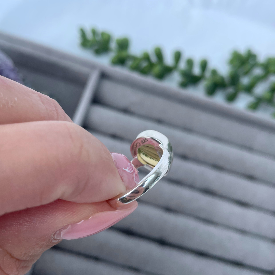 Citrine Teardrop Sterling Silver Ring | L 1/2 | 6 | 51.9mm