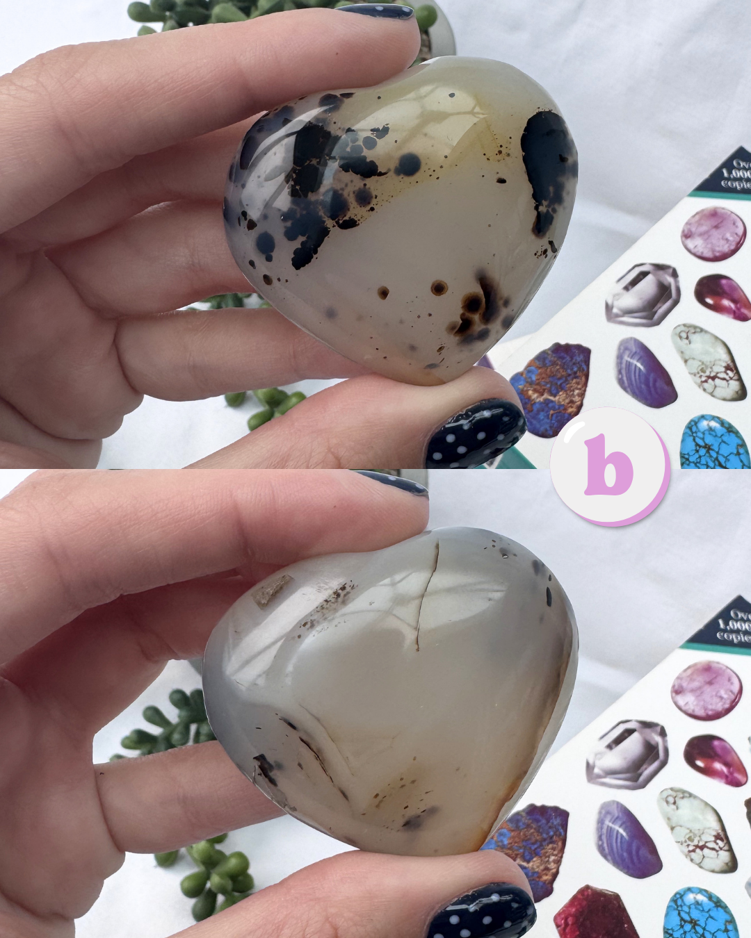 Dendritic Agate Hearts