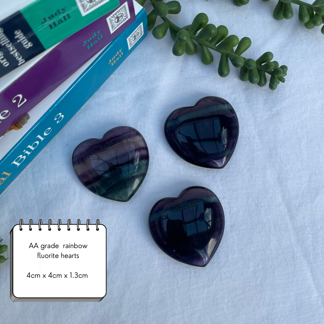 Fluorite Hearts | AA Grade