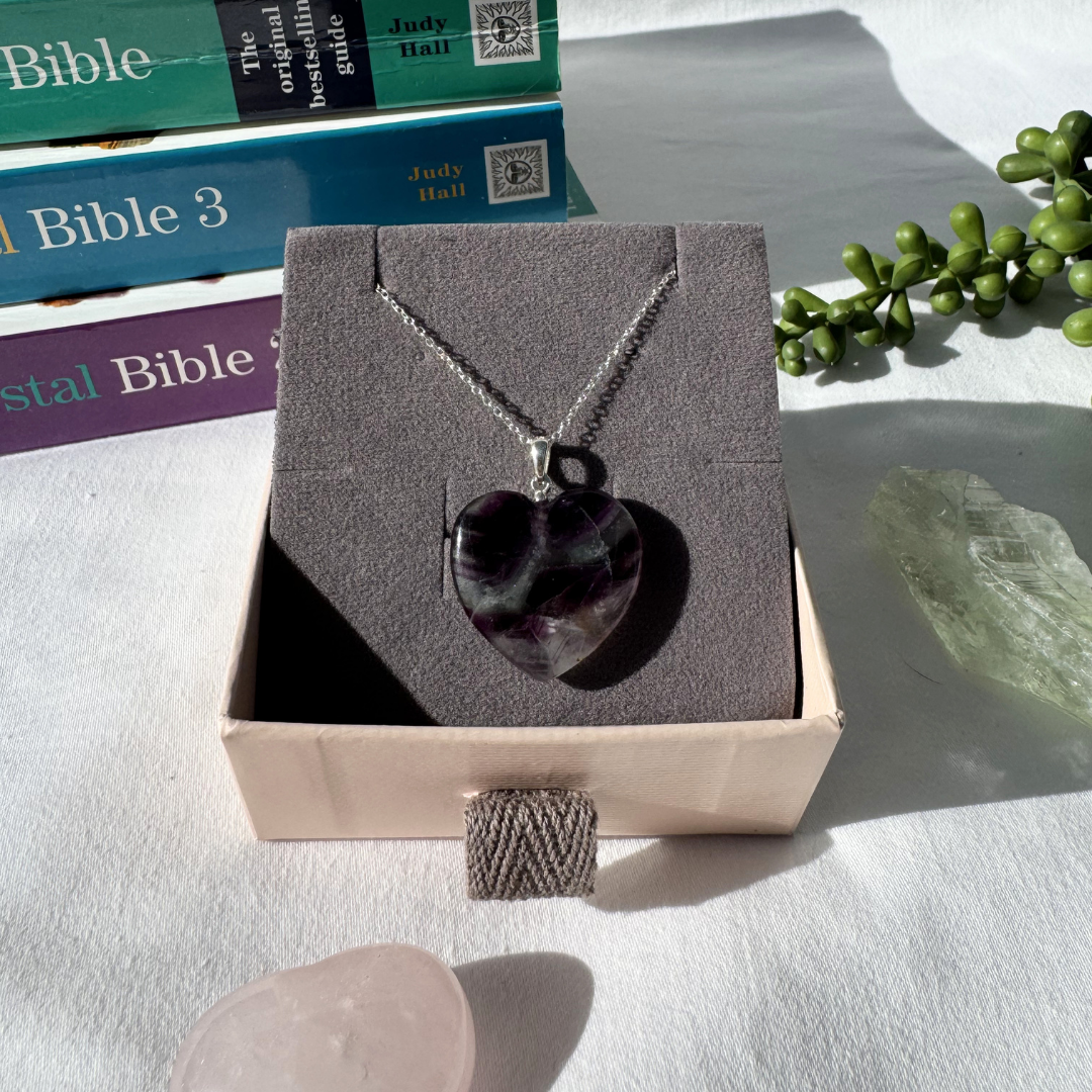 Fluorite Heart Sterling Silver Necklace