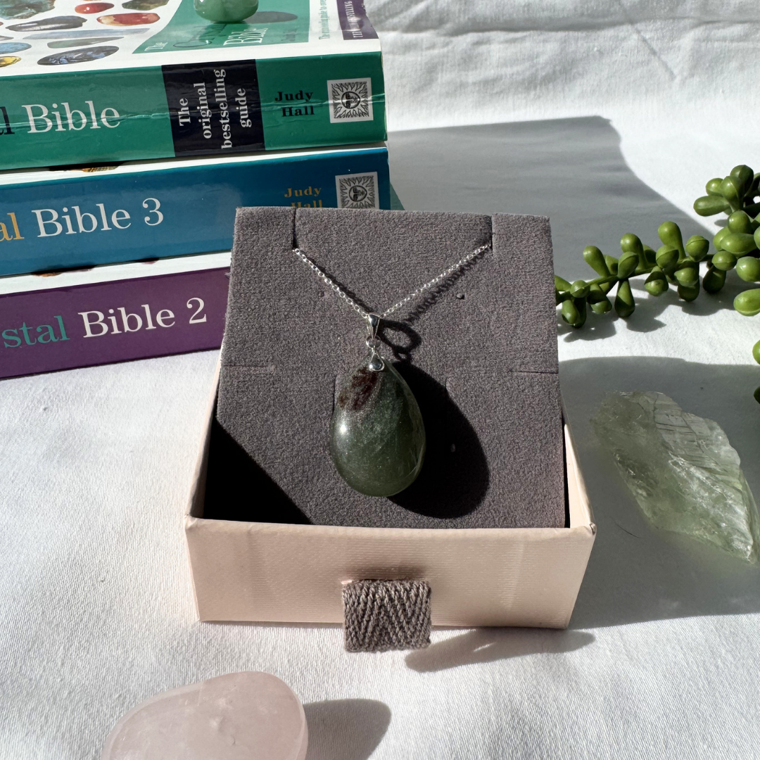 Garden Quartz Teardrop Sterling Silver Necklace