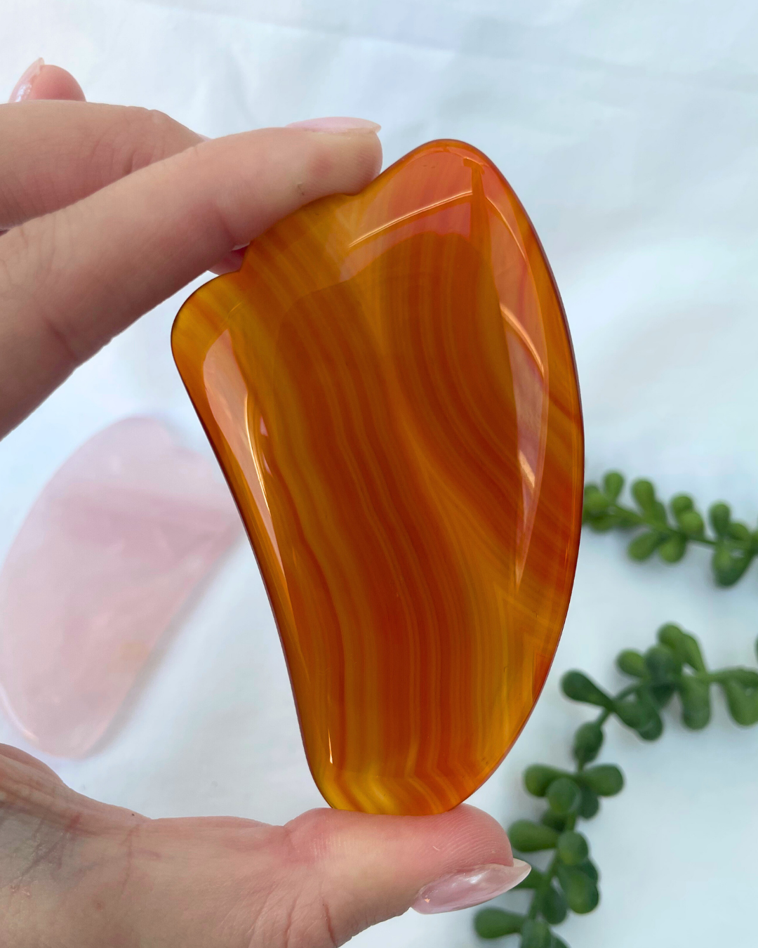 Crystal Gua Shas | Rose Quartz + Carnelian