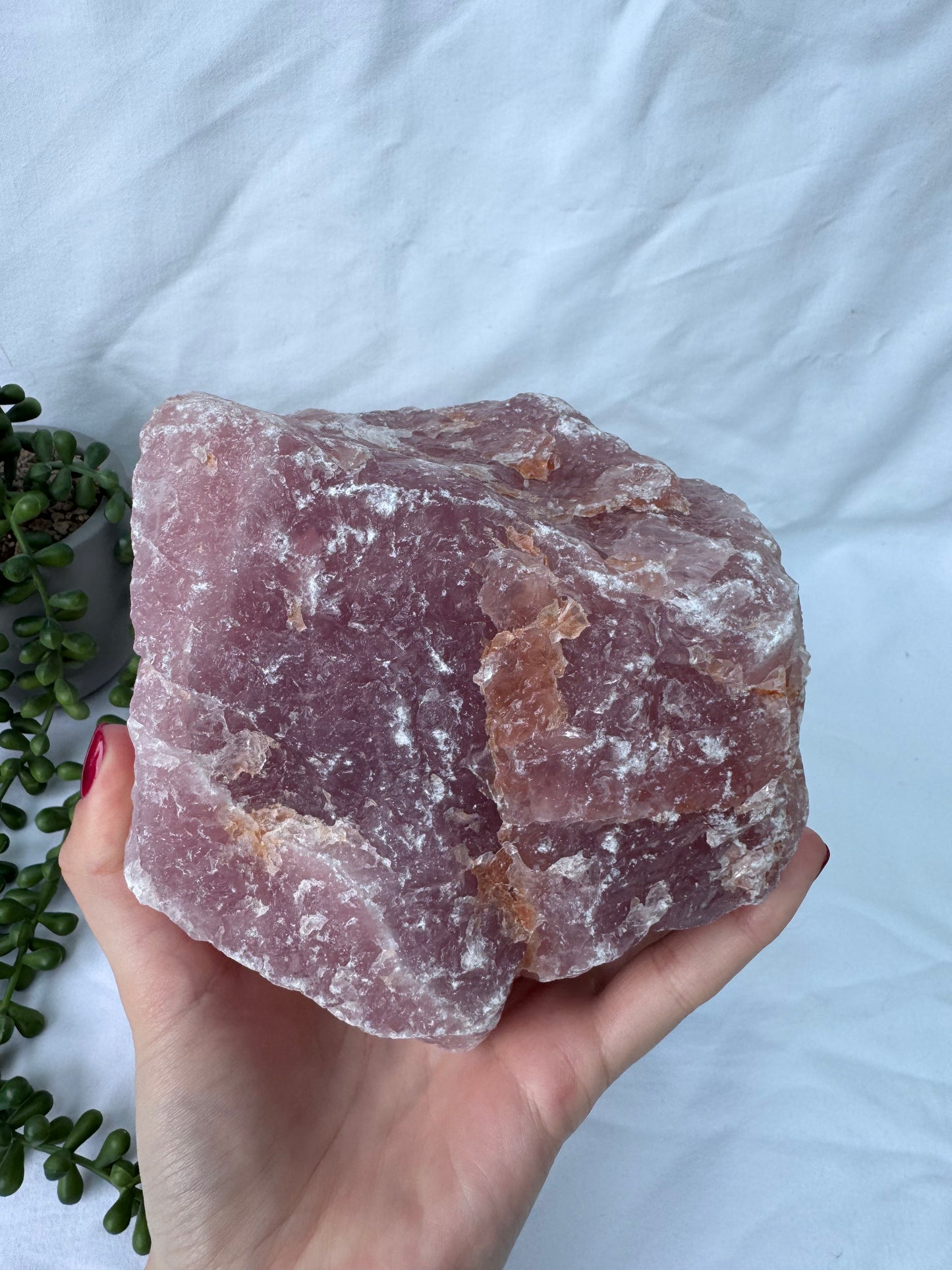 Raw Rose Quartz Statement Piece