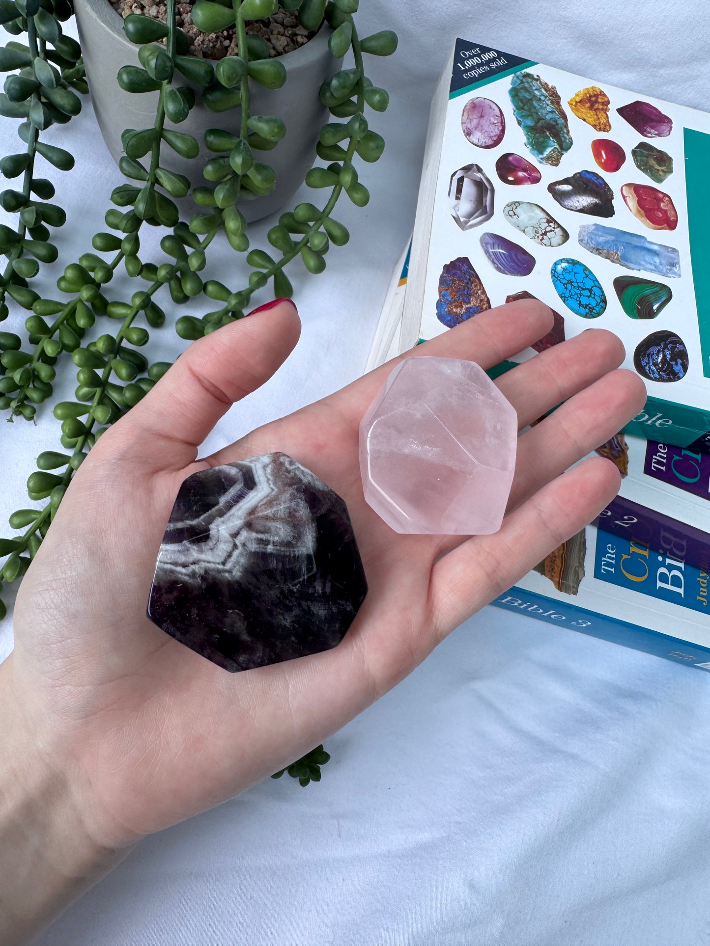 Amethyst + Rose Quartz Faceted Stones
