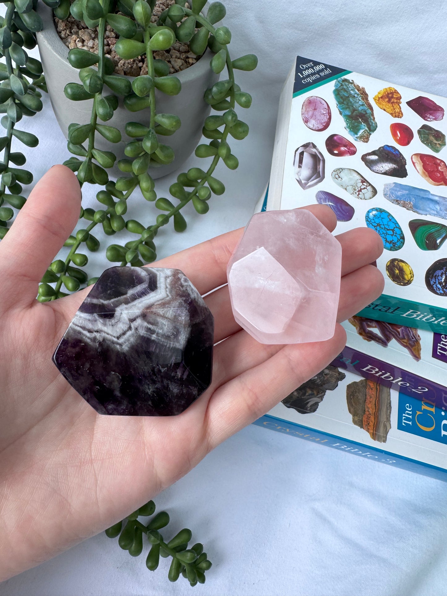 Amethyst + Rose Quartz Faceted Stones