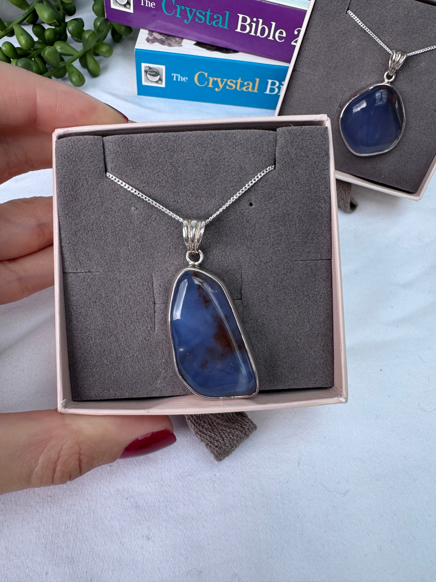 Blue Chalcedony Sterling Silver Necklaces