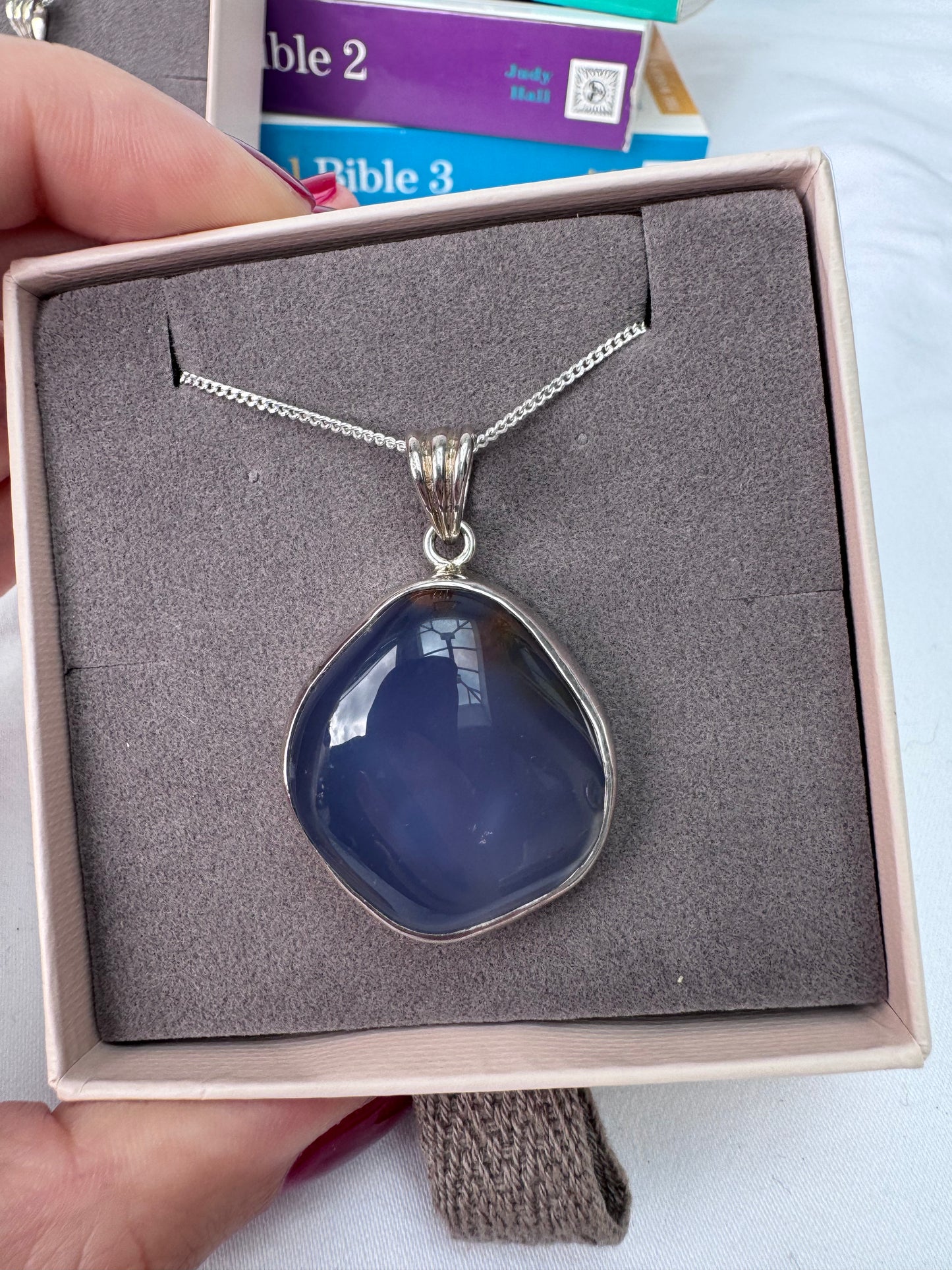 Blue Chalcedony Sterling Silver Necklaces