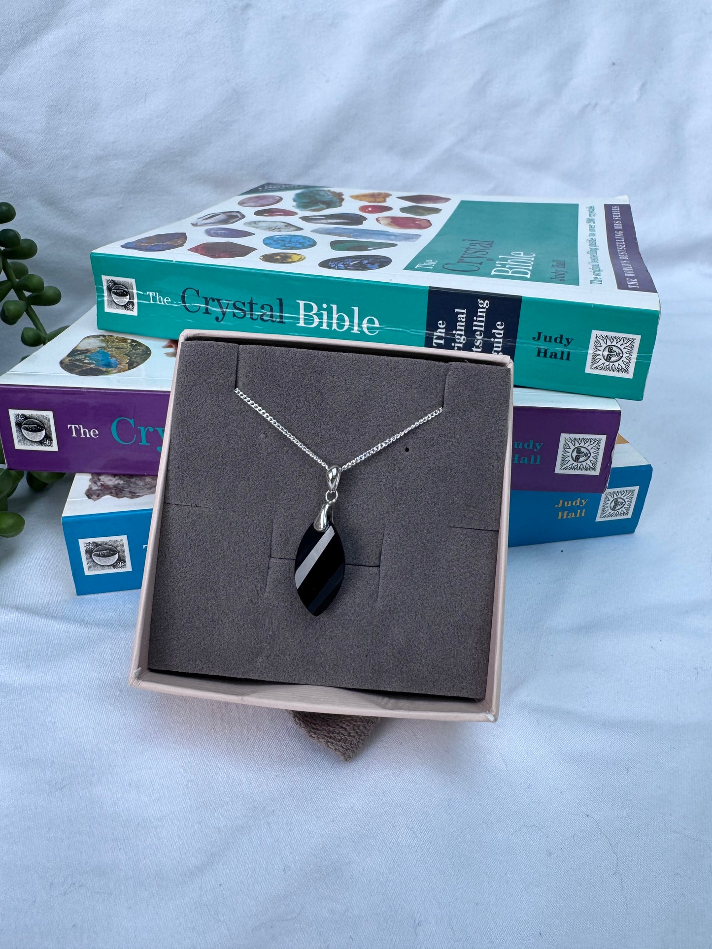 Black Agate Twist Sterling Silver Necklace