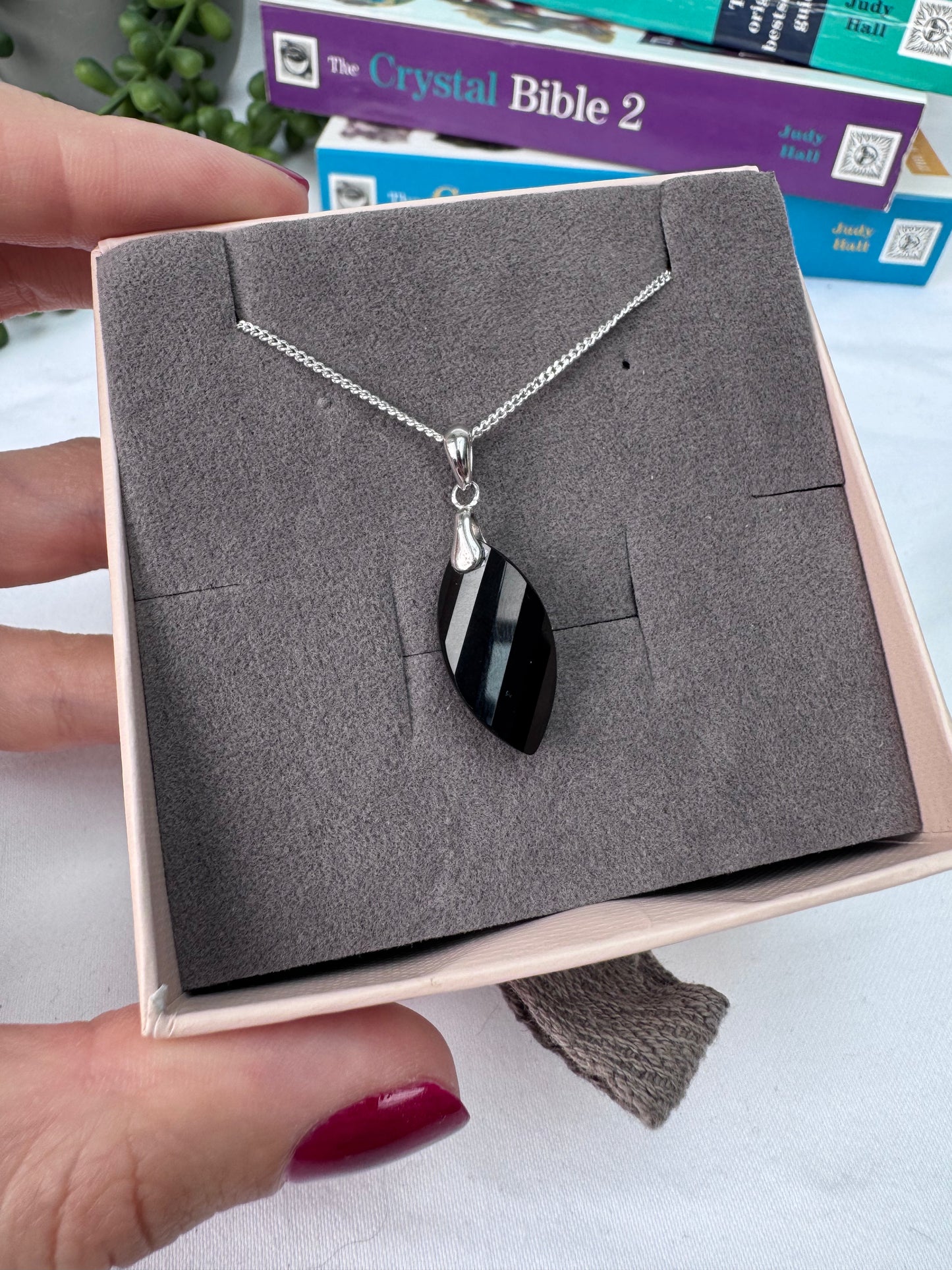 Black Agate Twist Sterling Silver Necklace