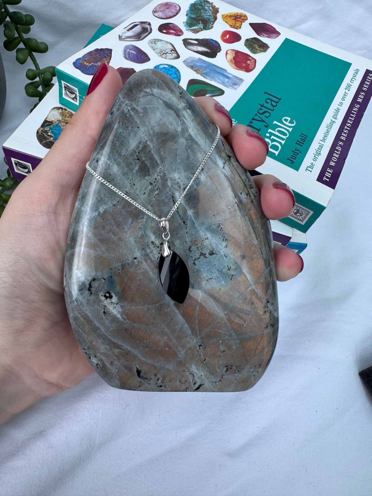 Black Agate Twist Sterling Silver Necklace