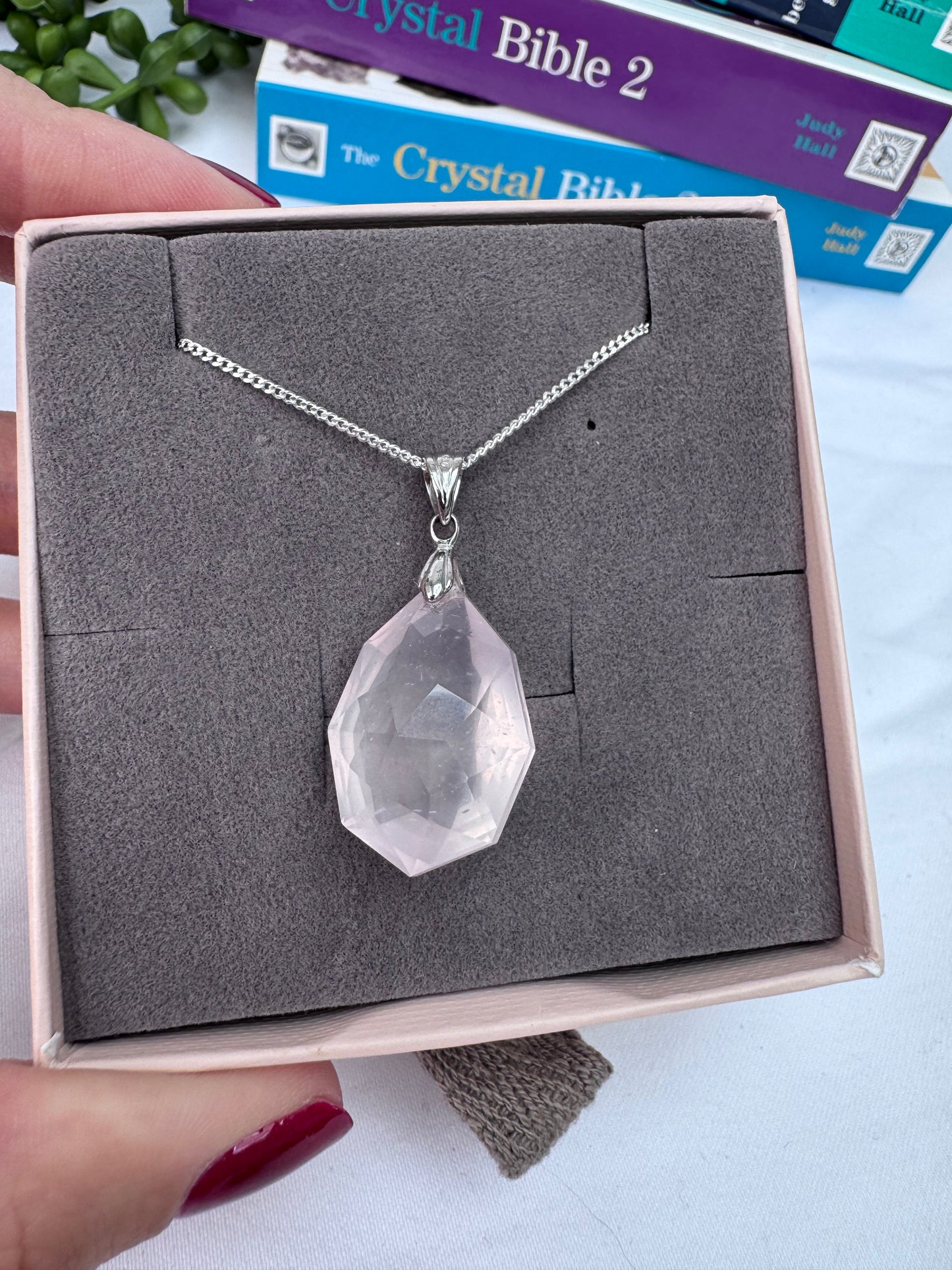 Rose Quartz Faceted Sterling Silver Necklace
