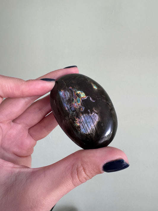 Rehomed Purple/Silver Flash Large Labradorite Palmstone