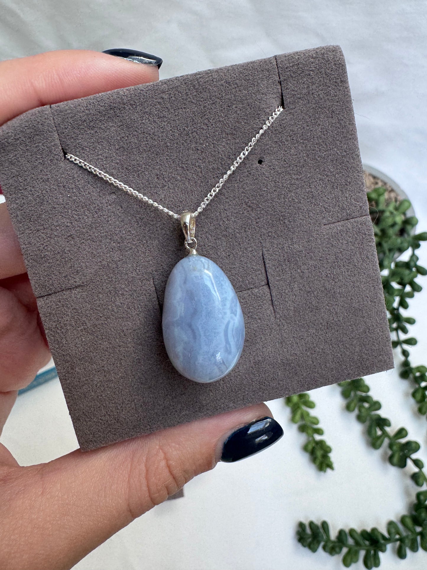 Blue Chalcedone A+ Necklace